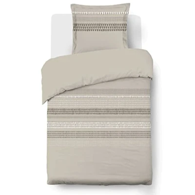 Imagen de juego de funda n�rdica VISION Anthony 140 x 200 cm 1 almohada a 65 Beige 100% algod�n