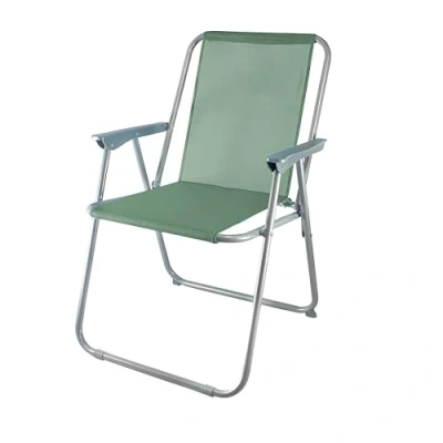 Imagen de Silla de Playa Plegable Acero Resistente y Ligera, Fácil Transportar, Ideal para Playa, Piscina, Camping Jardín (Caqui)