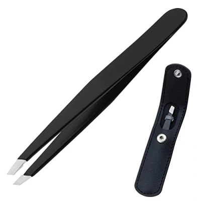 Imagen de GeekerChip Pinza Depilar Cejas,Pinzas Profesionales,Pinzas Profesionales para Eliminar de Precisión Profesional,para Depilación Cejas e Faciales(Negro)