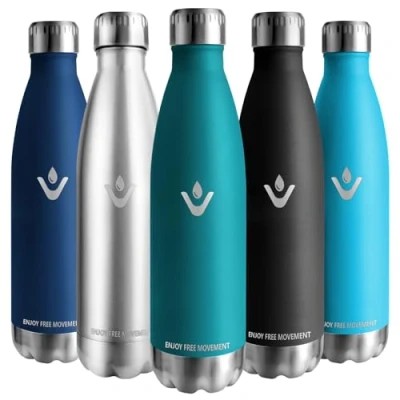 Imagen de Vikaster Botella agua termica, 1000ml acero inoxidable, Mantener 12H Caliente/24 Frío, Termo Sin BPA, termica Niños, Adultos, Deporte, Oficina, Exteriores
