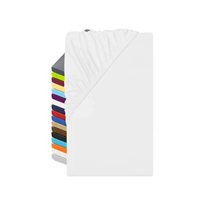 Imagen de Npluseins 1519.2192 Sábana bajera de microfibra (transpirable y apta para alérgicos), Microfibra, 100% poliéster., Blanco, ca. 90 100 x 200 cm
