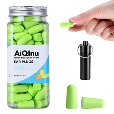 Imagen de AiQInu tapones para los oídos dormir, protección auditiva, 60 pares de 38 dB SNR, espuma súper suave, contra el ruido
