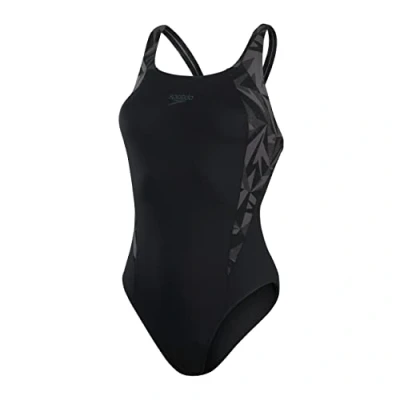 Imagen de Speedo Hyperboom Placement Muscleback Bañador, Negro/Gris 21, 28 Mujer