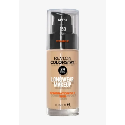 Imagen de REVLON ColorStay Base de Maquillaje SPF 15, con Vitamina E, Cobertura Media Alta, Larga Duración, Acabado Mate, Resistente al Agua, para Piel Mixta Grasa, Tono 150, Buff 30 ml