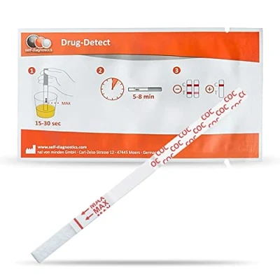 Imagen de self diagnostics test rapido drogas cocaina (COC) crack corte: 300 ng/ml 10 tiras reactivas deteccion dip orina 5 min