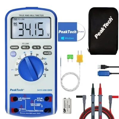 Imagen de PeakTech P 3410 Digital Multímetro continuidad, resistencia, Capacidad, Temperatura, frecuencia, 6000 cuentas, 1000 V DC