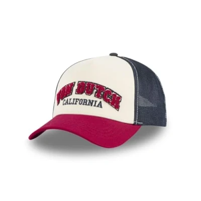 Imagen de Von Dutch Gorra Hombre y Mujer, Trucker TERRY, Ajustable con el Snapback, Beige/rojo/azul, Talla única