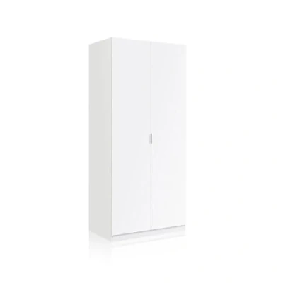 Imagen de duehome Armario Ropero 2 Puertas, Habitación, Dormitorio, Modelo Astra, Acabado en Color Blanco Soft, Medidas: 81 cm (Ancho) x 180 (Alto) 52 (Fondo)