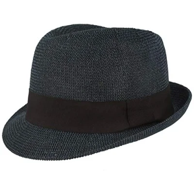 Imagen de Breiter Sombrero de Paja Trilby Verano para el Sol con Cinta 100% Papel Ligero Flexible Agradable al Tacto y Cómodo, Blanco Uni XL