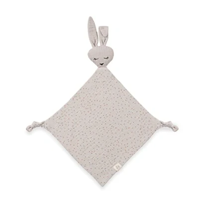 Imagen de hauck Cuddle N Play Manta de Seguridad Bebe, Trapito Apego Bebe Muselina Algodón, Doudou, Animal Peluche para Recien Nacidos, Lavable a 60 C, 25 x cm Rabbit Beige Dots