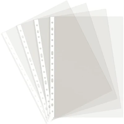 Imagen de Grafoplás 5577300. Caja de 100 Fundas Multitaladro Folio, Polipropileno Estándar, Transparente, Piel Naranja