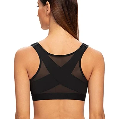 Imagen de MELENECA Sujetador Corrector de Postura con Soporte Trasero y Cierre Frontal para Mujer Negro 100D