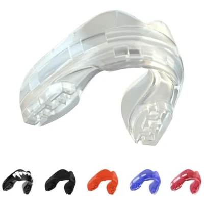 Imagen de Safejawz Protector bucal para aparatos ortopédicos. Todos los Deportes de Contacto, incluidos rugby, MMA, artes marciales kickboxing, judo, hockey y boxeo (Transparante)