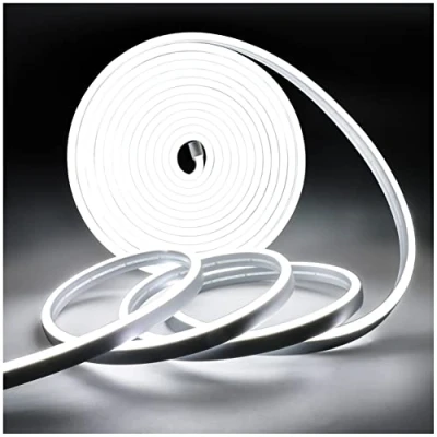 Imagen de Tesfish Tira de Luz LED Neón, Tiras Luces DC 12V 5M 120 LEDs/M Total 600 LEDs Blanco 6000K IP65 Flexible para Dormitorio, Bar, Sala juegos, Cumpleaños, Fiesta Navidad