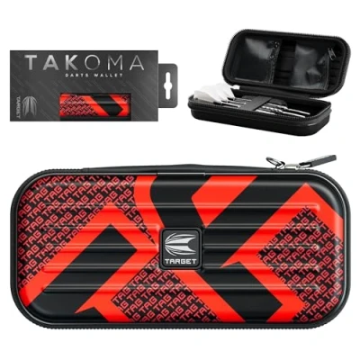 Imagen de Target Darts Takoma Tag Cartera de Dardos, tamaño Regular, Rojo El Estuche Dardos Tiene Capacidad para 3 Soporte Protector EVA con Bolsas Interiores Doble Cierre