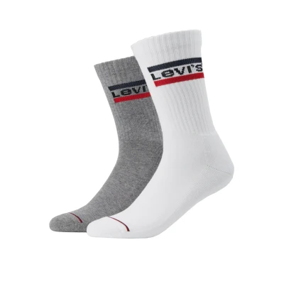 Imagen de Levi&#039;s Regular CUT LOGO 2 PACK Calcetines, Talla: 43 46, Mid grey/black