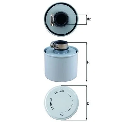 Imagen de MAHLE ORIGINAL LX 1245 Filtro de aire 70,0 85,0 Cartucho filtrante VOLVO: FL 6
