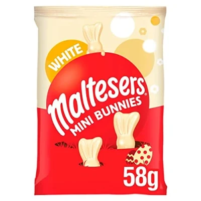 Imagen de Maltesers Mini bolsa de conejitos chocolate blanco, caza huevos Pascua, regalos regalo chocolate, 58 g