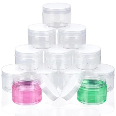 Imagen de Belle Vous Botes de Plastico con Tapa (Pack 12) 120 ml Tarros Cocina Rosca Plástico para Muestras Cremas, Lociones, Maquillaje A Prueba Derrames y Hermética