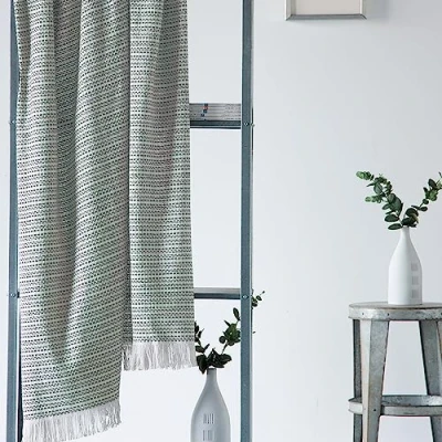 Imagen de VIALMAN Plaid Seul 17 Color Verde Colcha Multiusos 150 x 200 cm Sofa. Manta Foulard Cubre Cama para Sofa