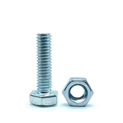 Imagen de DOJA Barcelona Tornillos Con Tuerca 50 Hexagonales Tuercas M4x40mm en Acero Galvanizado y Tuercas, Tornillo Roscado Tuerca, Pernos Cabeza Hexagonal