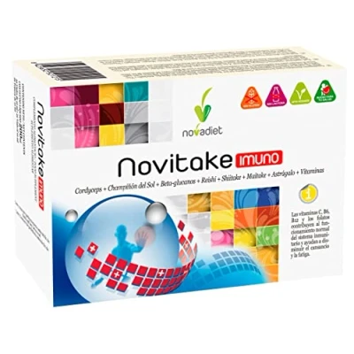 Imagen de Novadiet NOVITAKE IMUNO Viales con Vitamina C, Cordyceps, Champiñón del Sol, Reishi, Shiitake, Maitake, Astrágalo, Ayuda a Aliviar Catarros y Mejorar las Defensas Organismo 20