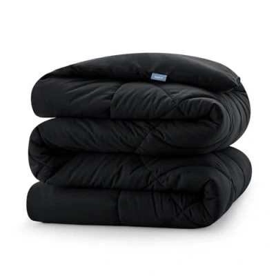 Imagen de CozyLux Edredón Cama 80 Entretiempo, Relleno Nórdico 140x200 cm de Fibra 300 gr/m², Edredon Nordico Infantil 80x190, Ligero, Suave, Transpirable para Otoño e Invierno (Negro)