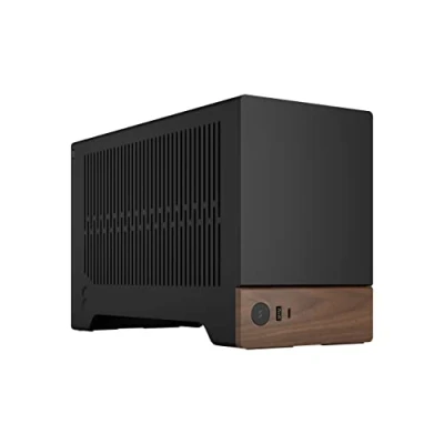 Imagen de Fractal Design Terra Graphite Wood Walnut Front Panel Small Form Factor mITX Gaming Case PCIe 4.0 Riser Cable USB Type C Anodized Aluminum Panels