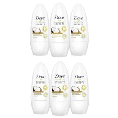 Imagen de Dove Desodorante Ritual Regenerador sin aluminio con aroma a coco y flor de jazmín, 50 ml, 6 unidades