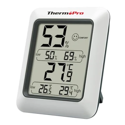 Imagen de ThermoPro TP50 Termómetro Higrometro Digital para Interior Termohigrómetro Medidor Profesional Medición de Temperatura y Humedad del Casa Ambiente