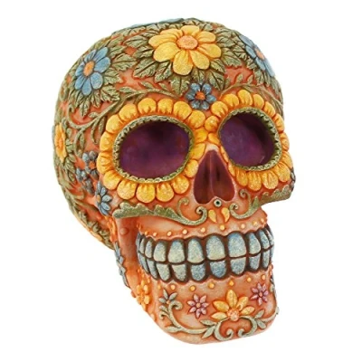 Imagen de Naranja floral Candy Skull Hucha