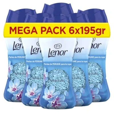 Imagen de Lenor UNstoppables Perlas de Perfume para la Ropa, 96 Lavados (6 x 195g), Suavizante con Fragancia Frescor Abril, Potenciador