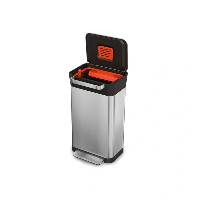 Imagen de Joseph Intelligent Waste Titan Cubo de basura con filtro olores, Capacidad hasta 90L después compactar, Acero inoxidable, 30L