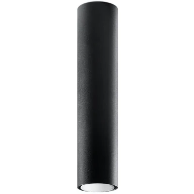 Imagen de SOLLUX lighting Lagos 40 Lámpara De Techo Diseño Moderno Con Pantalla Cilíndrica, Estilo Industrial Bombilla GU10 Reemplazable, 1 x W Acero Recubrimiento En Polvo, Negro, 6 cm
