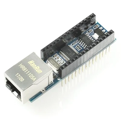 Imagen de Paradisetronic.com Ethernet Shield Expansion para Arduino Nano con Controlador ENC28J60, RJ45, p. Aplicaciones de Servidor Web, Internet Las Cosas (IoT)