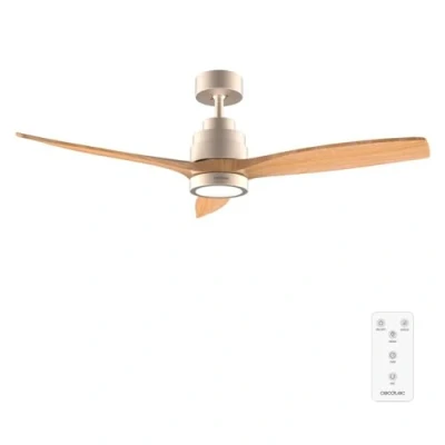 Imagen de Cecotec Ventilador de Techo con luz EnergySilence Aero 5295 GoldWhite 35W motor DC y 52 LED 18W, mando a distancia, temporizador 6 velocidades
