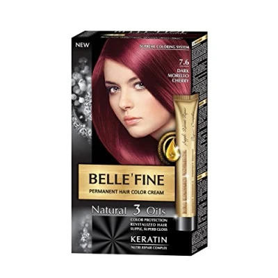 Imagen de BELLE&#039;FINE® Black Series Tinte permanente natural Con 3 aceites y queratina Cereza oscuro