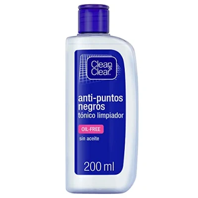Imagen de Clean &amp; Clear Tónico facial limpiador anti puntos negros e impurezas, suave exfoliante para el cuidado del rostro, sin aceites, 1 x 200 ml