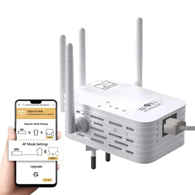 Imagen de Fulenyi Amplificador WiFi y señal,Living Extender Cubre hasta 1200 señal Extensor WiFi, repetidor Wi Fi Cobertura