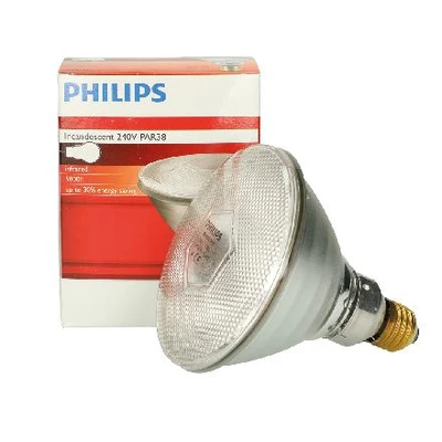 Imagen de Philips lámpara de calor PAR blanca 100W, Philips, Blanco Adecuado para Ganado Vacas Cerdos Porcino Cabras