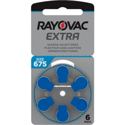 Imagen de Rayovac pilas 1,45 V baterías 6 piezas (conjunto) de para cámara auditifs acoustic Special 675/312/13/10 Extra Advanced 10/13/312/675 Mercury Free 6er &amp; Neuf bajo Blister 1x Nr. 675
