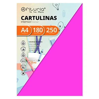 Imagen de Pack 250 Cartulinas Color Fucsia Tamaño A4 180g