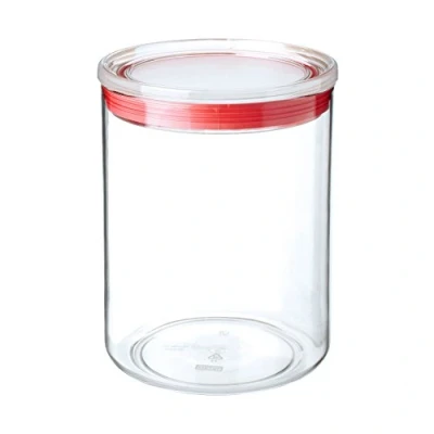 Imagen de Tatay Bote de Cocina, 1.5L Capacidad, Hermético, Libre BPA, Apto Lavavajillas, Transparente Rojo. Medidas 12.5 x 17 cm