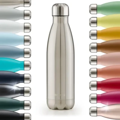 Imagen de Blumtal® botella termica Charles 750ml sin BPA agua acero inoxidable botellas de aislada termo plateado