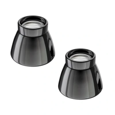 Imagen de ledscom.de 2 piezas Plafón portalámparas MINZ, porcelana, negro brillante, 1x E27 máx. 300W