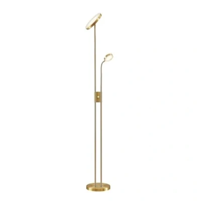 Imagen de LED lámpara de pie &#039;Seppa&#039; (Moderno) en Dorado hecho Metal e.o. para Salón &amp; Comedor (2 llamas,) Lindby pie,