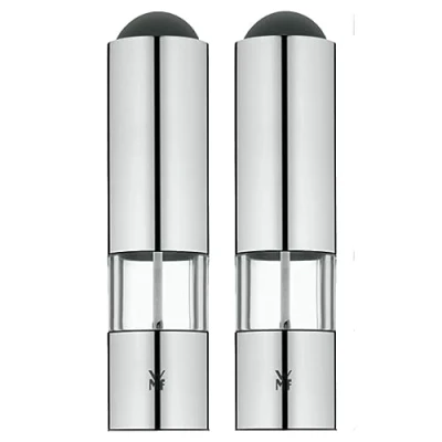 Imagen de WMF Ceramill Juego de 2 molinillos eléctricos Sal y Pimienta, Acero Inoxidable Pulido