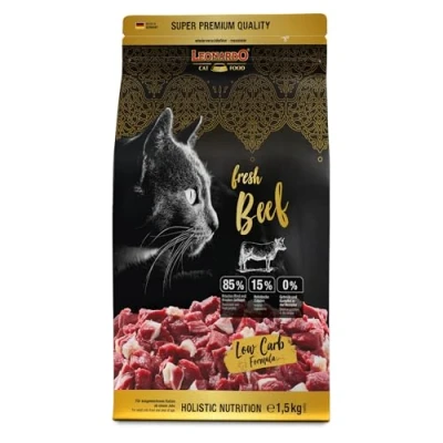 Imagen de Leonardo Fresh Beef [1,5 kg] Alimento para Gatos seco con un 85% de Carne Fresca Completo Adultos Todas Las Razas a Partir 1 año Edad