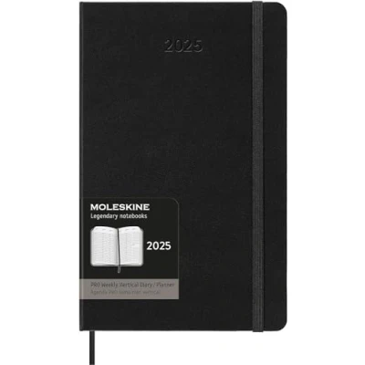 Imagen de Moleskine Weekly Planner, Agenda Semanal Vertical Pro de 12 Meses 2025, Tapa Dura y Cierre Elástico, Color Negro, Formato Grande 13x21 cm