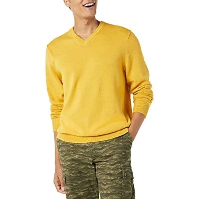 Imagen de Amazon Essentials Jersey de Cuello Pico (Disponible en Tallas Grandes) Hombre, Dorado, XXL